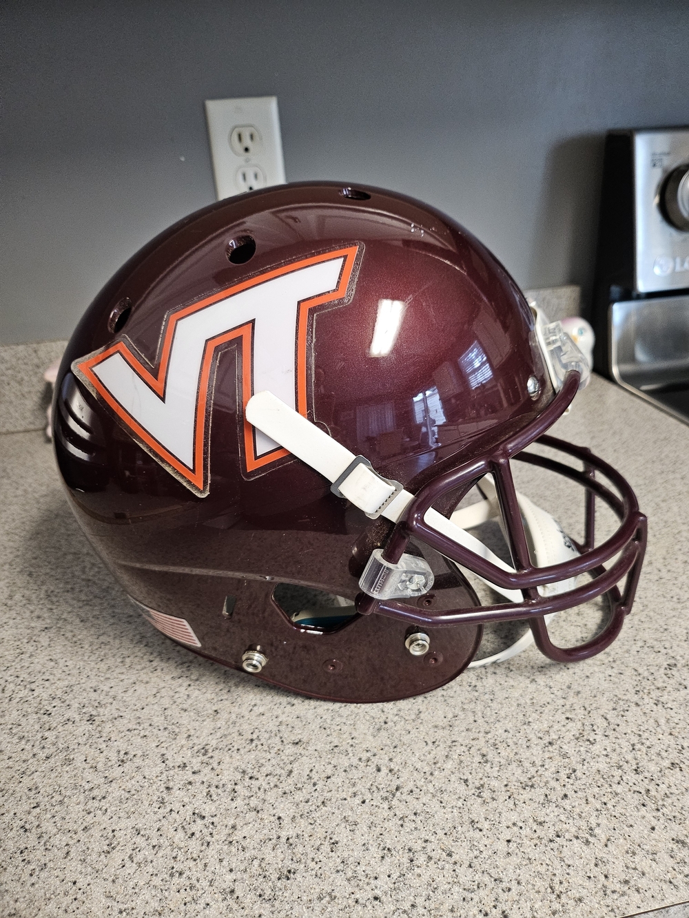 ​Schutt Virginia Tech Hokies Full Size Replica Football Helmet - VT NCAA Display